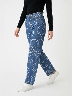 H&M x Smiley wide leg jeans